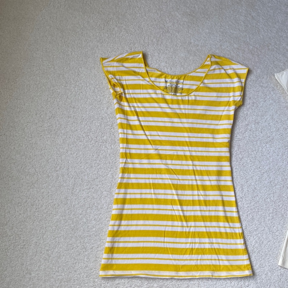 Downeast wonder tee xsmall yellow and white